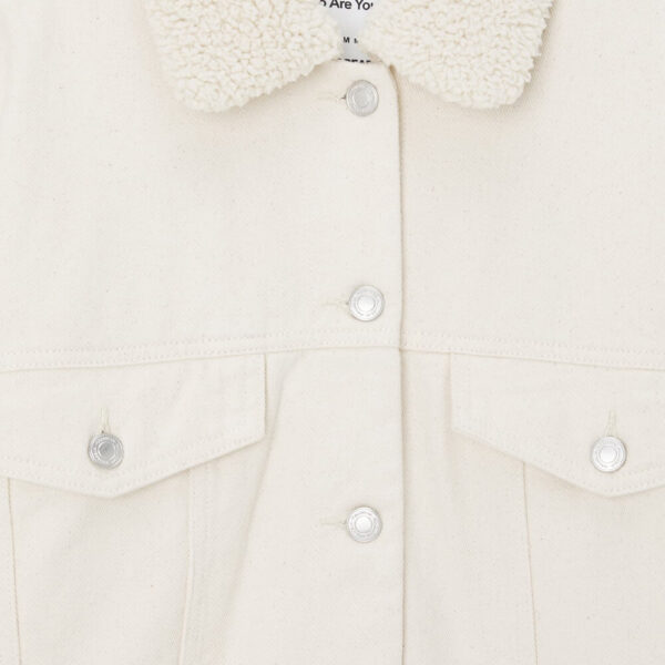 Oversized denim jacket with faux shearling - Image 2